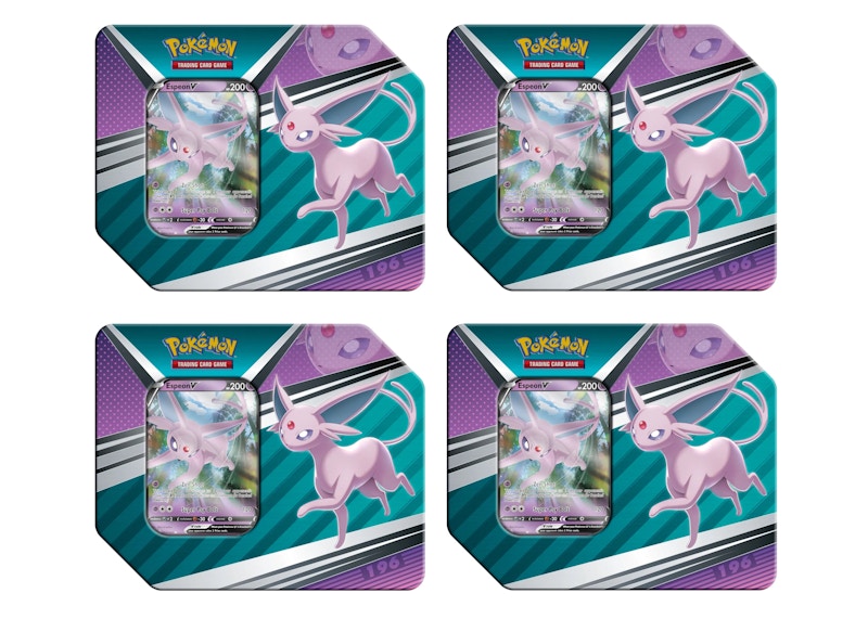 Buy Pokémon TCG V Heroes Espeon V Tin (5 Pack) 4x Lot Pak