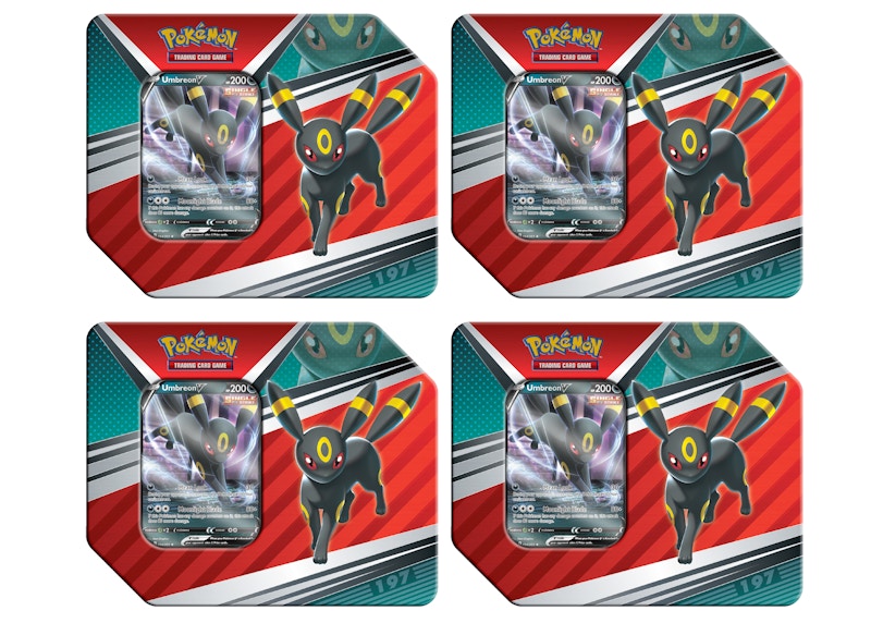 Poké TCG V Heroes Umbreon V Tin (5 Packs) 4x Lot