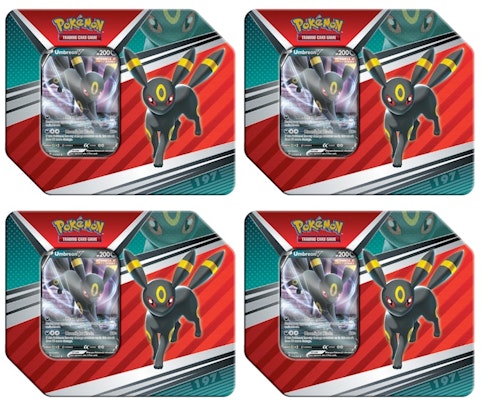 Lote de 4 Cajas Pokémon TCG V Héroes Tin Umbreon V (5 Paquetes) Buy Lote de 4 Cajas Pokémon TCG V Héroes Tin Umbreon V (5 Paquetes)