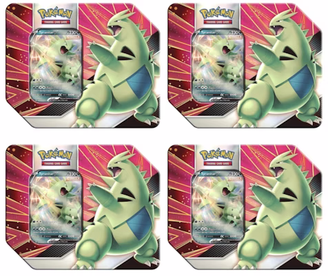 Pokémon TCG V Strikers Tyranitar V Tin 4x Lot Buy Pokémon TCG V Strikers Tyranitar V Tin 4x Lot