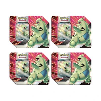 Poké TCG V Strikers Tyranitar V Tin 4x Lot