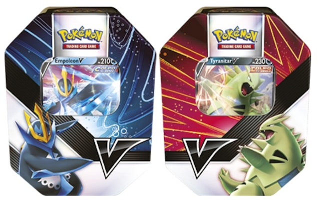 Pokemon TCG V Strikers Empoleon V/Tyranitar V Tin (4 Booster Packs European Version) 2x Bundle Buy Pokemon TCG V Strikers Empoleon V/Tyranitar V Tin (4 Booster Packs European Version) 2x Bundle