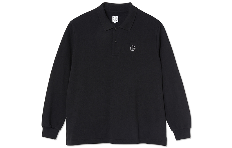 Polar Skate Co Embroidered Logo Long Sleeve Polo Shirt - Unisex Casual Retro Style PSCSU22011