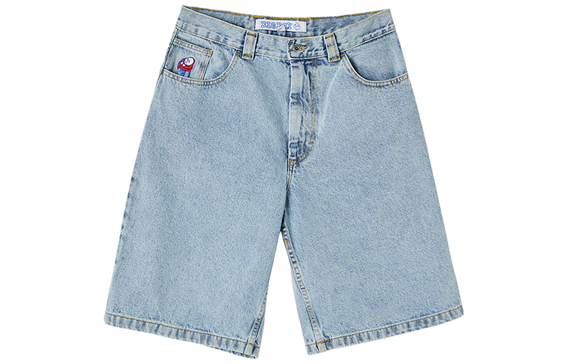 POLAR SKATE CO Pocket Embroidered Denim Shorts Unisex. PSCSP21045