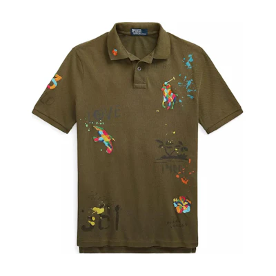 Polo Ralph Lauren All-Over Print Short-Sleeve Polo Shirt Green 710904459-001