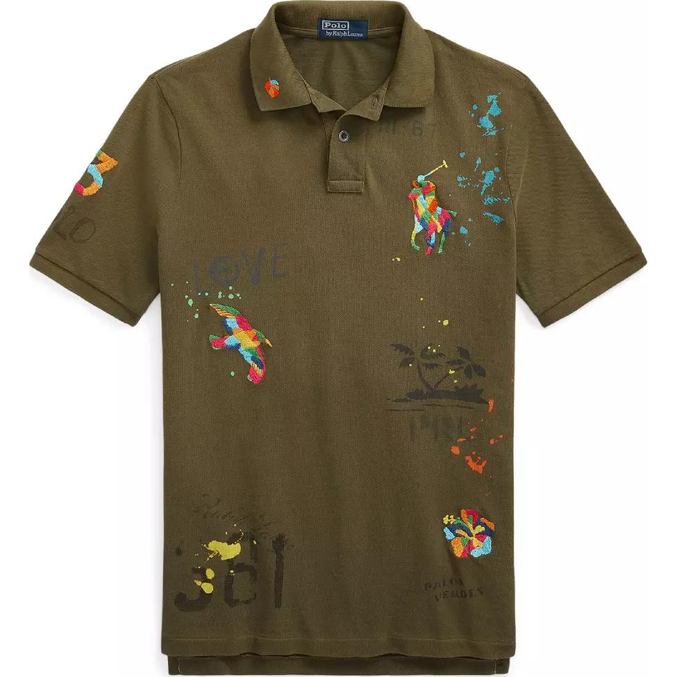 Polo Ralph Lauren  All-Over Print Short-Sleeve Polo Shirt Green 710904459-001 圖 2
