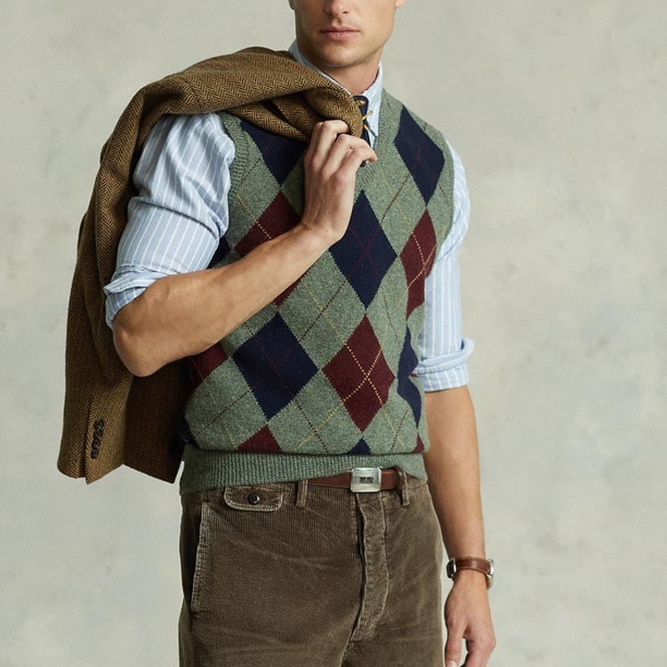 Purchase Polo Ralph Lauren 菱格羊毛針織背心 多色休閒背心 MNPOSWE1CM20056-300