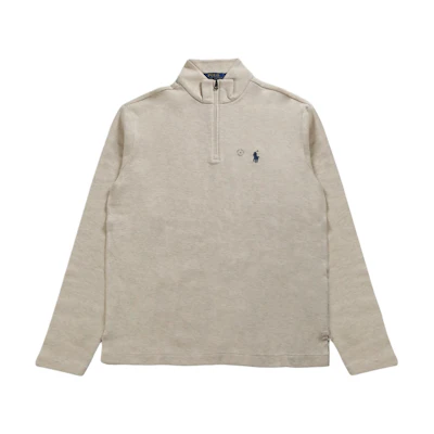 Polo Ralph Lauren Beige Jacquard Embroidered Long Sleeve Polo Shirt 710964531-005