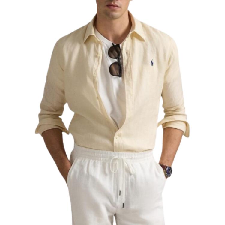 Polo Ralph Lauren  Beige Slim Fit Long Sleeve Shirt with Logo Embroidery 710968915-005 圖 2