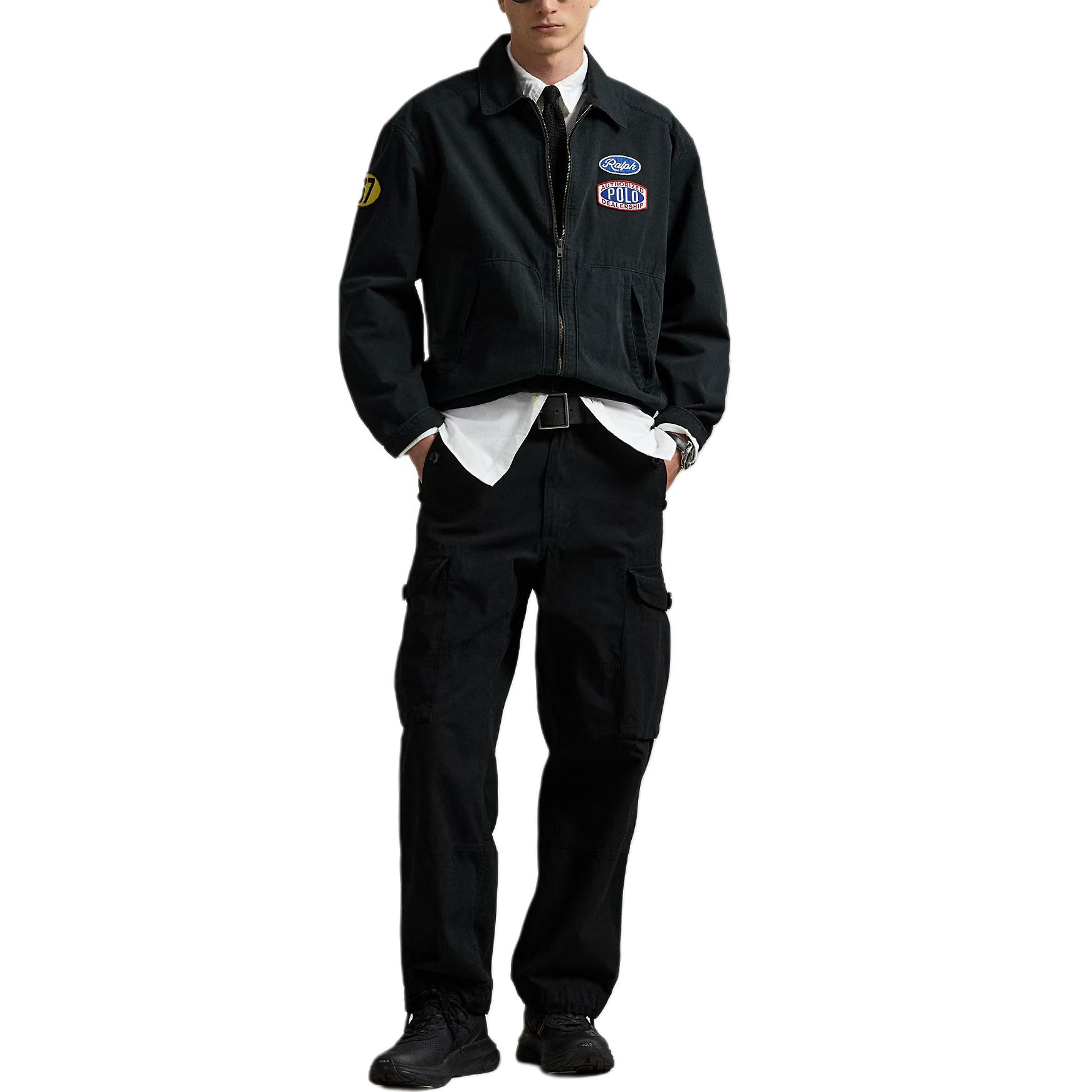 Purchase Polo Ralph Lauren Jaket Balap Katun Cetak Hitam. 710970586-001