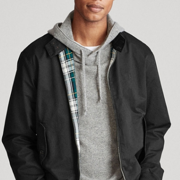 Polo Ralph Lauren  Black Harrington Jacket with Logo Print and Button Collar. MNPOOTW16020157-001 圖 7