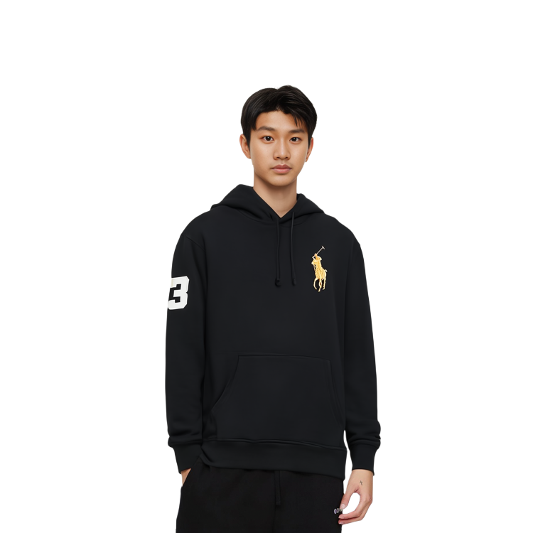 Shop Polo Ralph Lauren 黑色连帽衫 长袖带标志. MNPOKNI16823-115