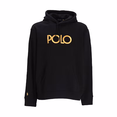 Polo Ralph Lauren Black Hoodie with Logo Print - Casual Fit. 710920211001