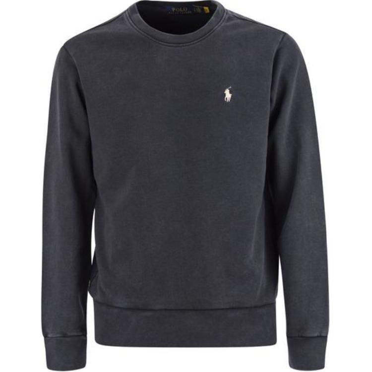 Polo Ralph Lauren  Black Logo Embroidered Crewneck Long Sleeve Sweatshirt 710916689-006