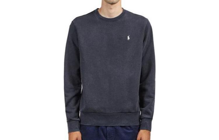 Order Polo Ralph Lauren 黑色刺绣logo圆领长袖卫衣 710916689-006