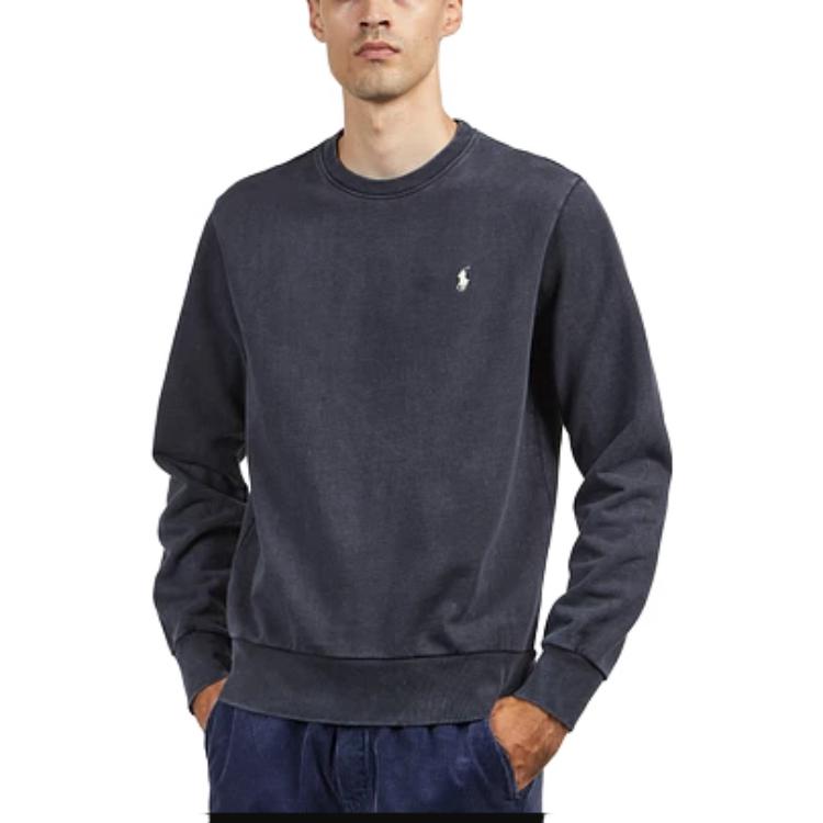 Lookbook Polo Ralph Lauren 黑色刺绣logo圆领长袖卫衣 710916689-006