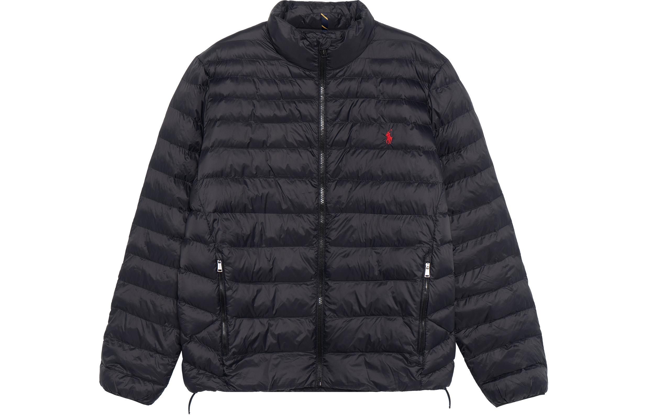 Polo Ralph Lauren  Black Logo Embroidered Zip-Up Cotton Jacket. 710810897-012