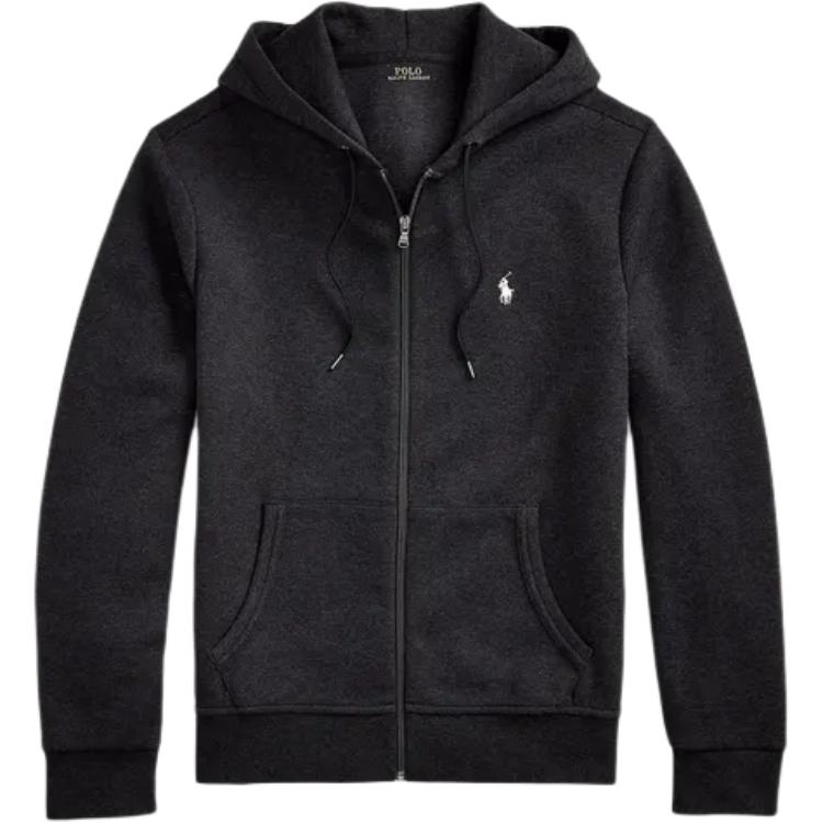 Polo Ralph Lauren  Black Logo Zip-Up Hoodie Jacket with Long Sleeves 710881517-052