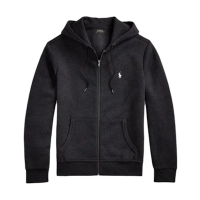 Polo Ralph Lauren Black Logo Zip-Up Hoodie Jacket with Long Sleeves 710881517-052
