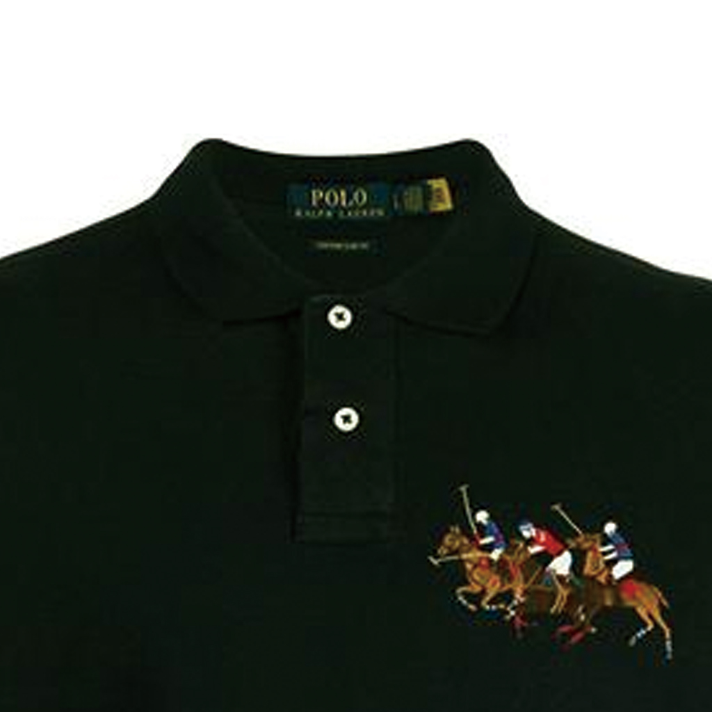 Lookbook Polo Ralph Lauren 黑色长袖字母骑士设计 Polo 衫 710814769-001