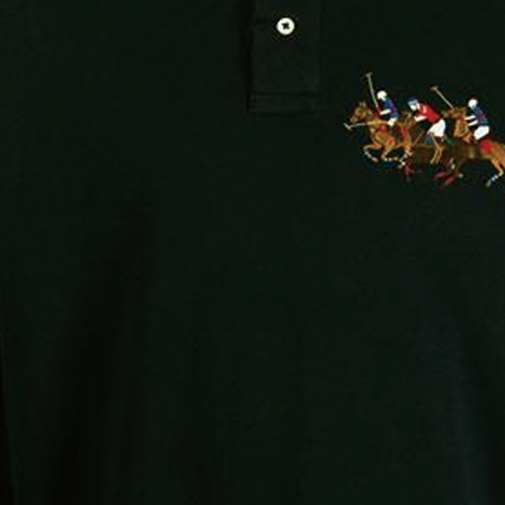 Purchase Polo Ralph Lauren 黑色长袖字母骑士设计 Polo 衫 710814769-001