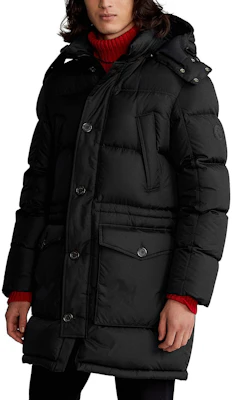 Polo Ralph Lauren Black Mid-Length Down Jacket with Detachable Hood. 710920515-002 Buy Polo Ralph Lauren Black Mid-Length Down Jacket with Detachable Hood. 710920515-002
