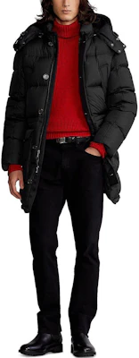 Polo Ralph Lauren Black Mid-Length Down Jacket with Detachable Hood. 710920515-002 Shop Polo Ralph Lauren Black Mid-Length Down Jacket with Detachable Hood. 710920515-002