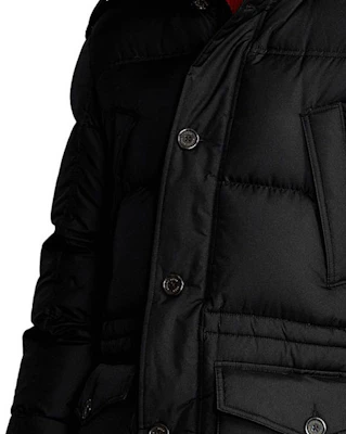 Polo Ralph Lauren Black Mid-Length Down Jacket with Detachable Hood. 710920515-002 Details for Polo Ralph Lauren Black Mid-Length Down Jacket with Detachable Hood. 710920515-002