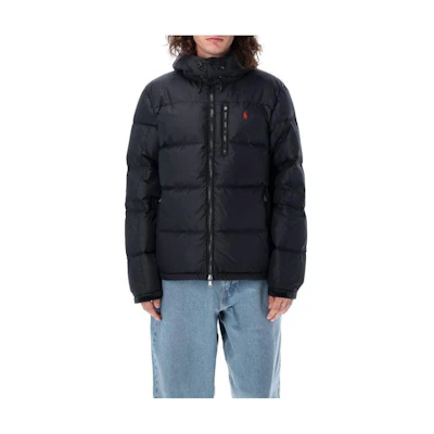 Polo Ralph Lauren Black Plain Logo Embroidered Zip-Up Hoodie Jacket. 23A710810936N-001