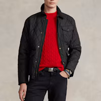 Shop Polo Ralph Lauren 黑色菱格紋長袖休閒外套 MNPOOTW16020651-001