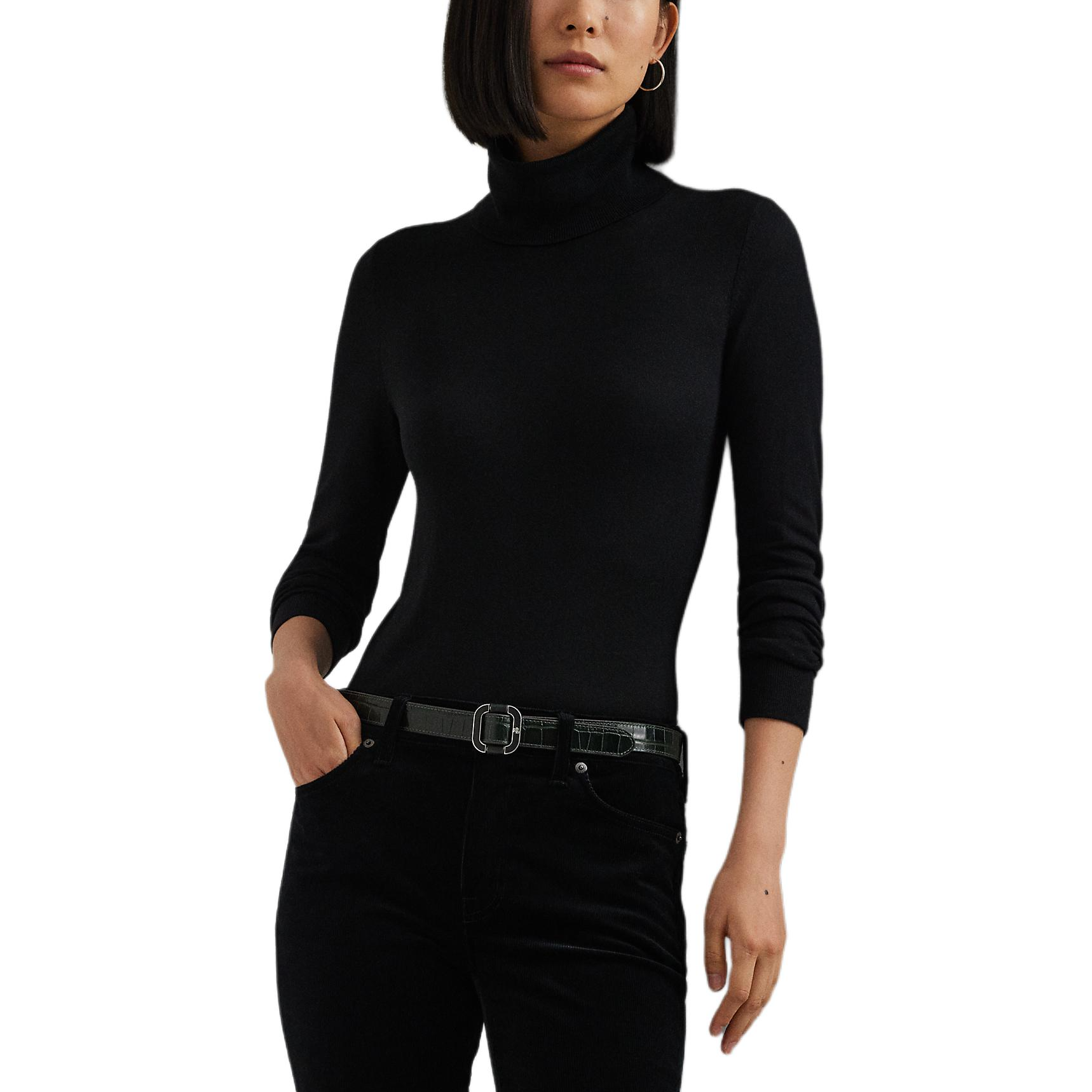 Polo Ralph Lauren  Black Slim Fit Turtleneck Knit Pullover Sweater WMLRSWES6820675 圖 3