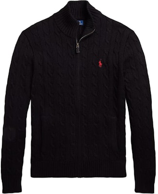 Polo Ralph Lauren 黑色羅紋高領全拉鏈針織毛衣. MNPOSWE16821085-001 Buy Polo Ralph Lauren 黑色羅紋高領全拉鏈針織毛衣. MNPOSWE16821085-001