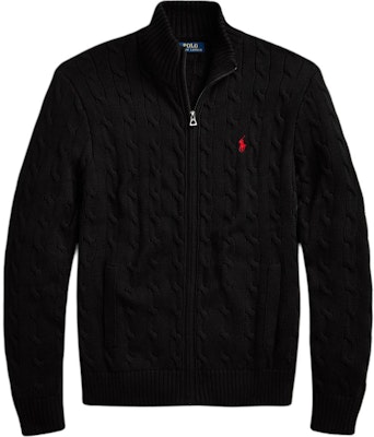 Polo Ralph Lauren 黑色羅紋高領全拉鏈針織毛衣. MNPOSWE16821085-001 Order Polo Ralph Lauren 黑色羅紋高領全拉鏈針織毛衣. MNPOSWE16821085-001