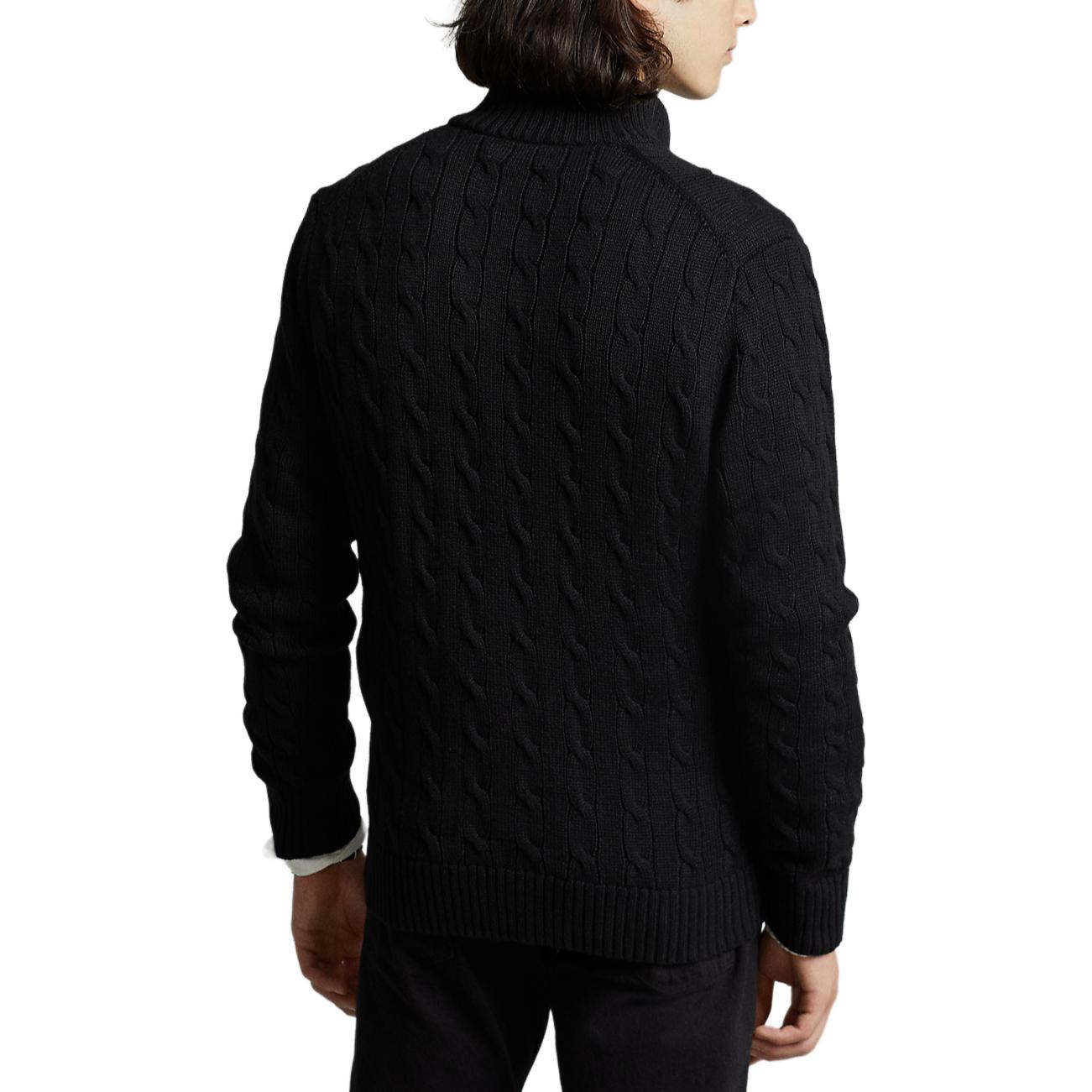 Purchase Polo Ralph Lauren 黑色羅紋高領全拉鏈針織毛衣. MNPOSWE16821085-001