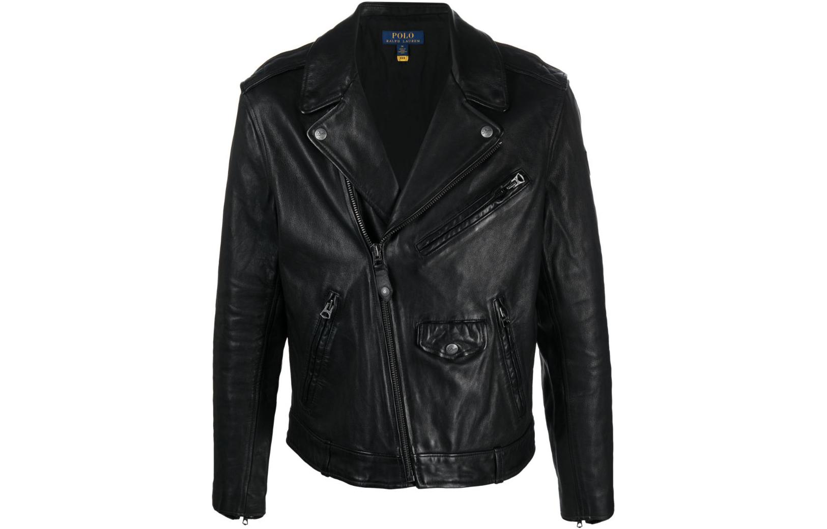 Polo Ralph Lauren  Black Solid Zipper Long Sleeve Leather Jacket. 710847087-001 圖 2