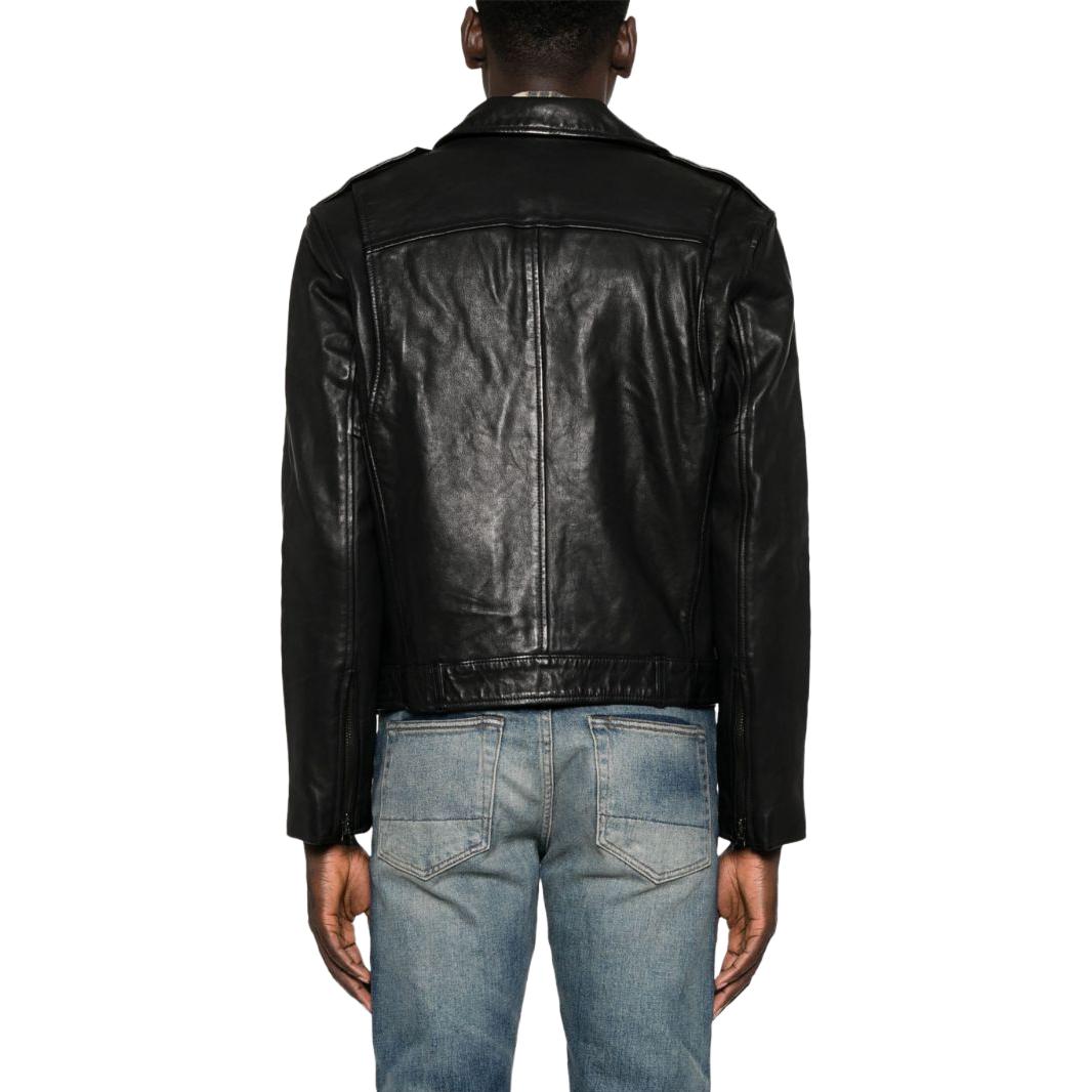 Polo Ralph Lauren  Black Solid Zipper Long Sleeve Leather Jacket. 710847087-001 圖 4