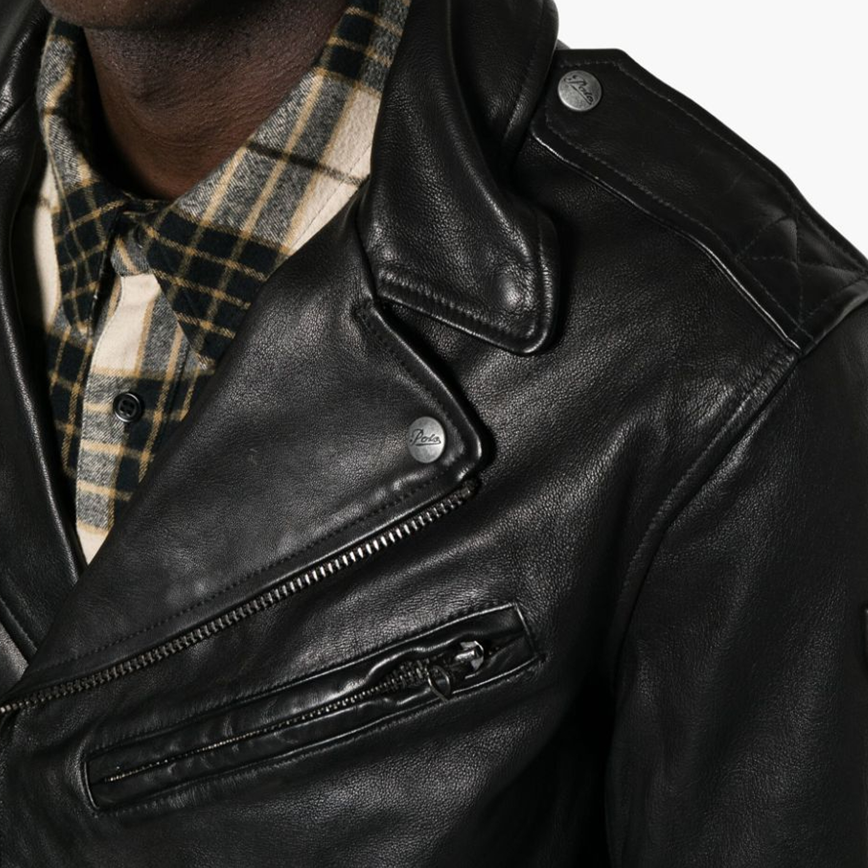 Polo Ralph Lauren  Black Solid Zipper Long Sleeve Leather Jacket. 710847087-001 圖 6