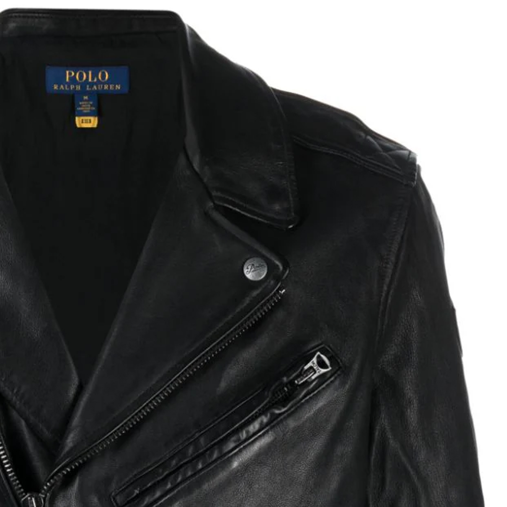 Polo Ralph Lauren  Black Solid Zipper Long Sleeve Leather Jacket. 710847087-001 圖 8