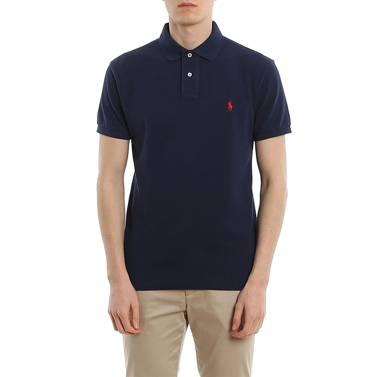 Purchase 폴로 랄프 로렌 블루 면 캐주얼 반팔 폴로 셔츠. 710795080007-NEWPORT