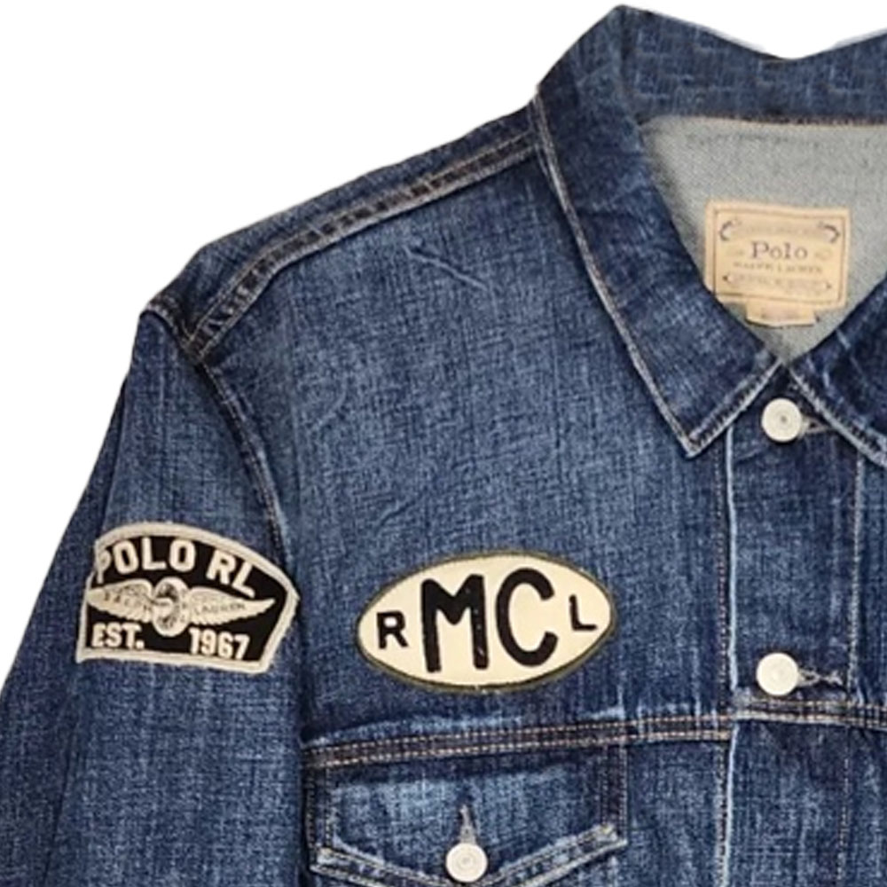 Polo Ralph Lauren  Blue Denim Jacket with Letter Pattern Print. 710825889-001 圖 4