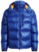 Polo Ralph Lauren Blue Hooded Puffer Jacket with Logo Embroidery. 710889904-003 Polo Ralph Lauren Blue Hooded Puffer Jacket with Logo Embroidery. 710889904-003