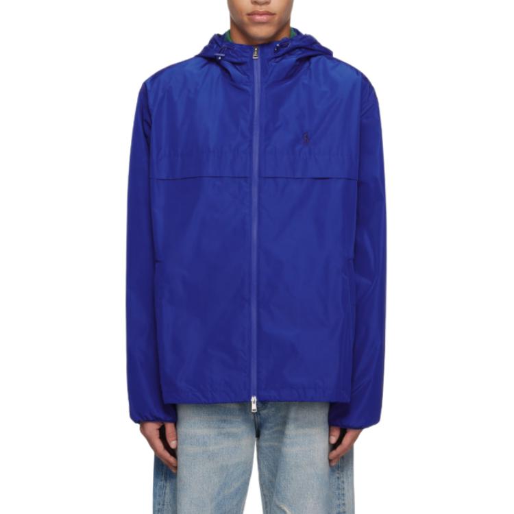 Polo Ralph Lauren  Blue Hoodie Jacket with Embroidered Logo and Dual Zippers. 710970124-001