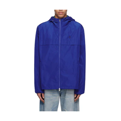 Polo Ralph Lauren Blue Hoodie Jacket with Embroidered Logo and Dual Zippers. 710970124-001