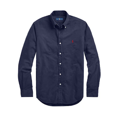Polo Ralph Lauren Blue Oxford Long Sleeve Shirt with Embroidered Pony. MNPOWOV16820356