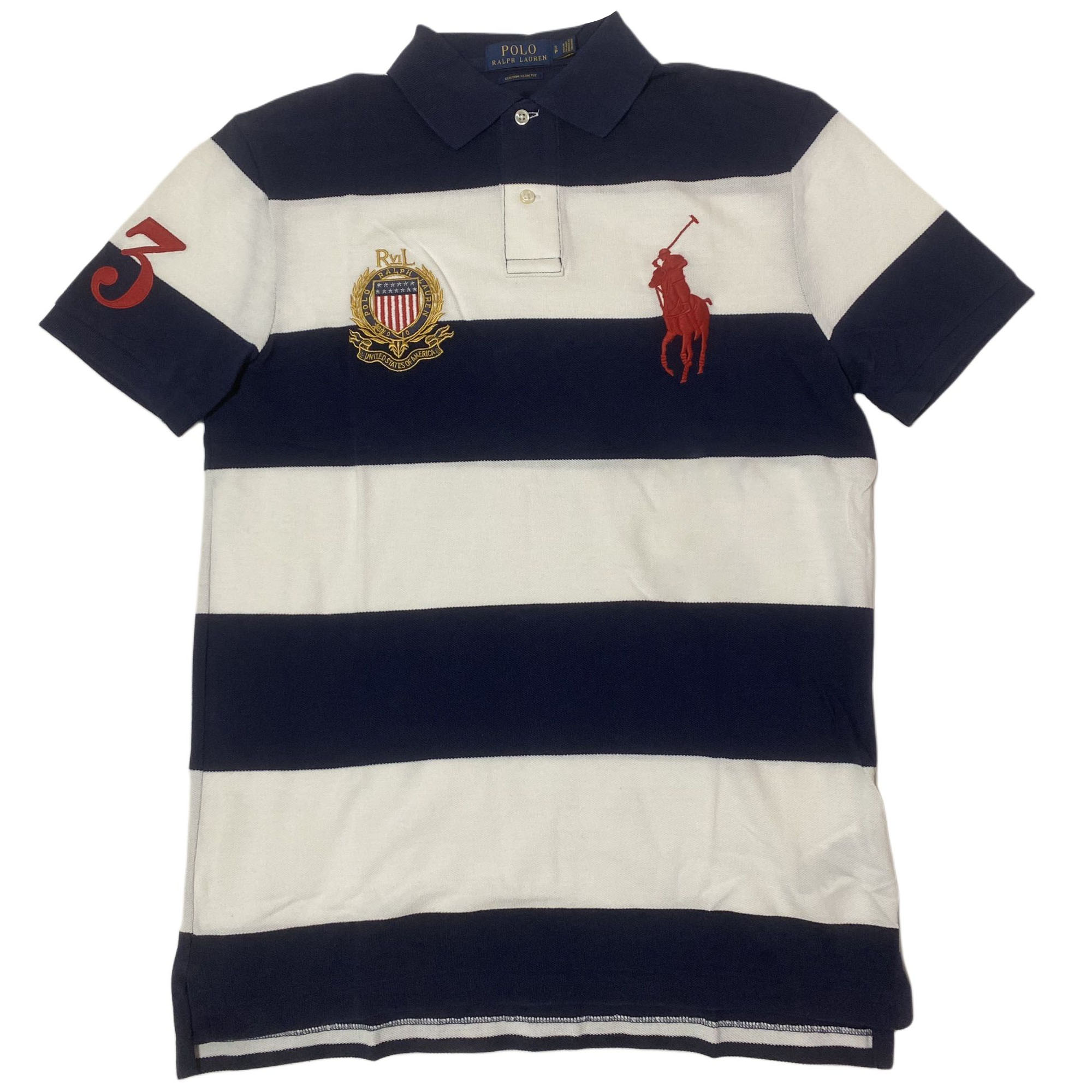Polo Ralph Lauren  Blue Striped Cotton Short Sleeve Polo Shirt. 710804822-001 圖 2