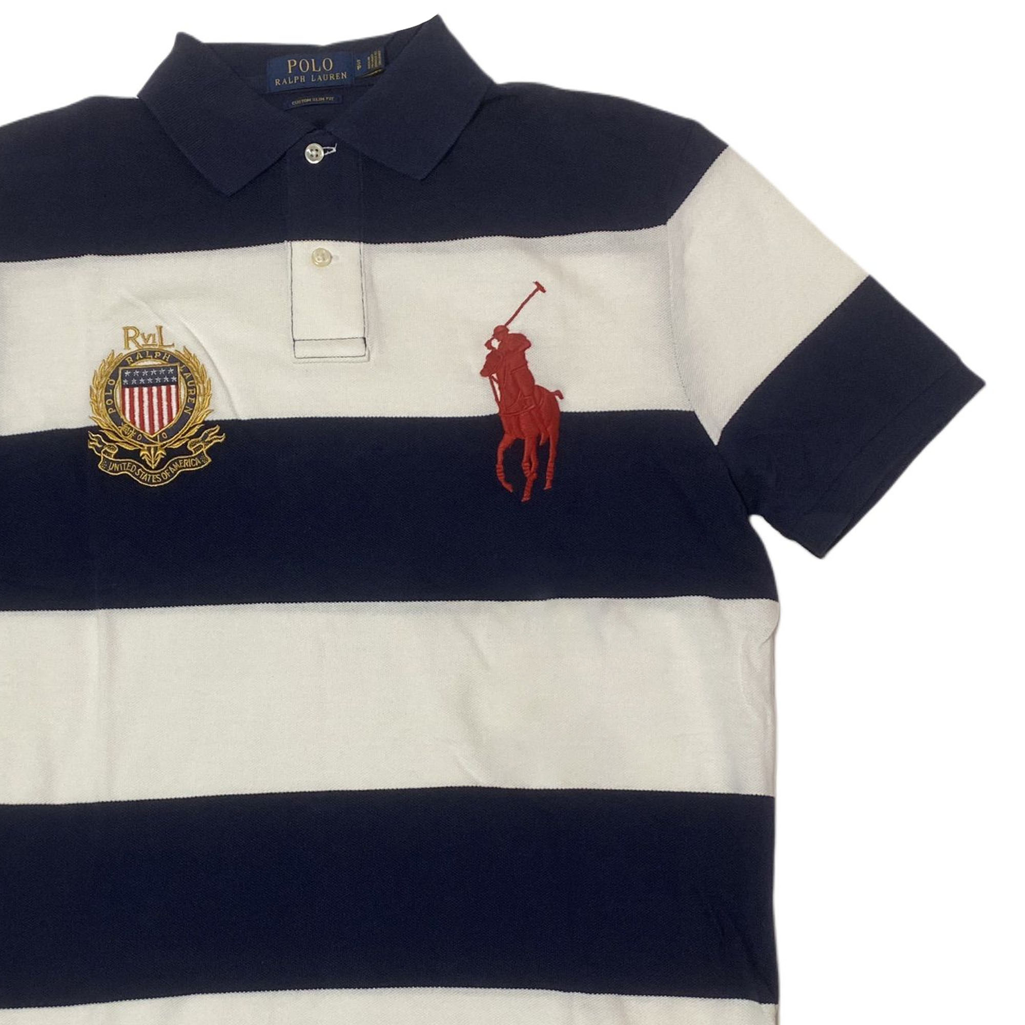 Polo Ralph Lauren  Blue Striped Cotton Short Sleeve Polo Shirt. 710804822-001 圖 3