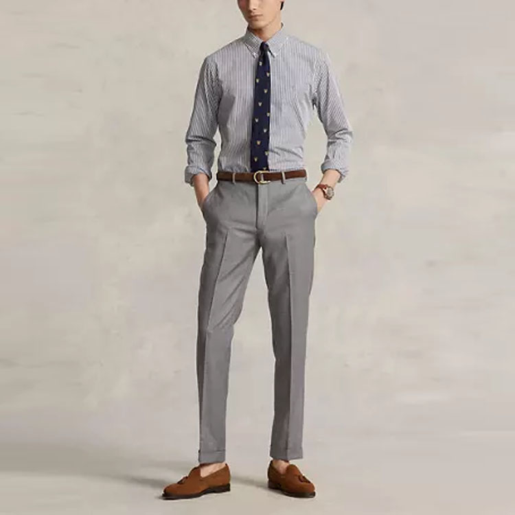 Shop Polo Ralph Lauren  Blue Striped Logo Embroidered Long Sleeve Shirt. 710811434-011