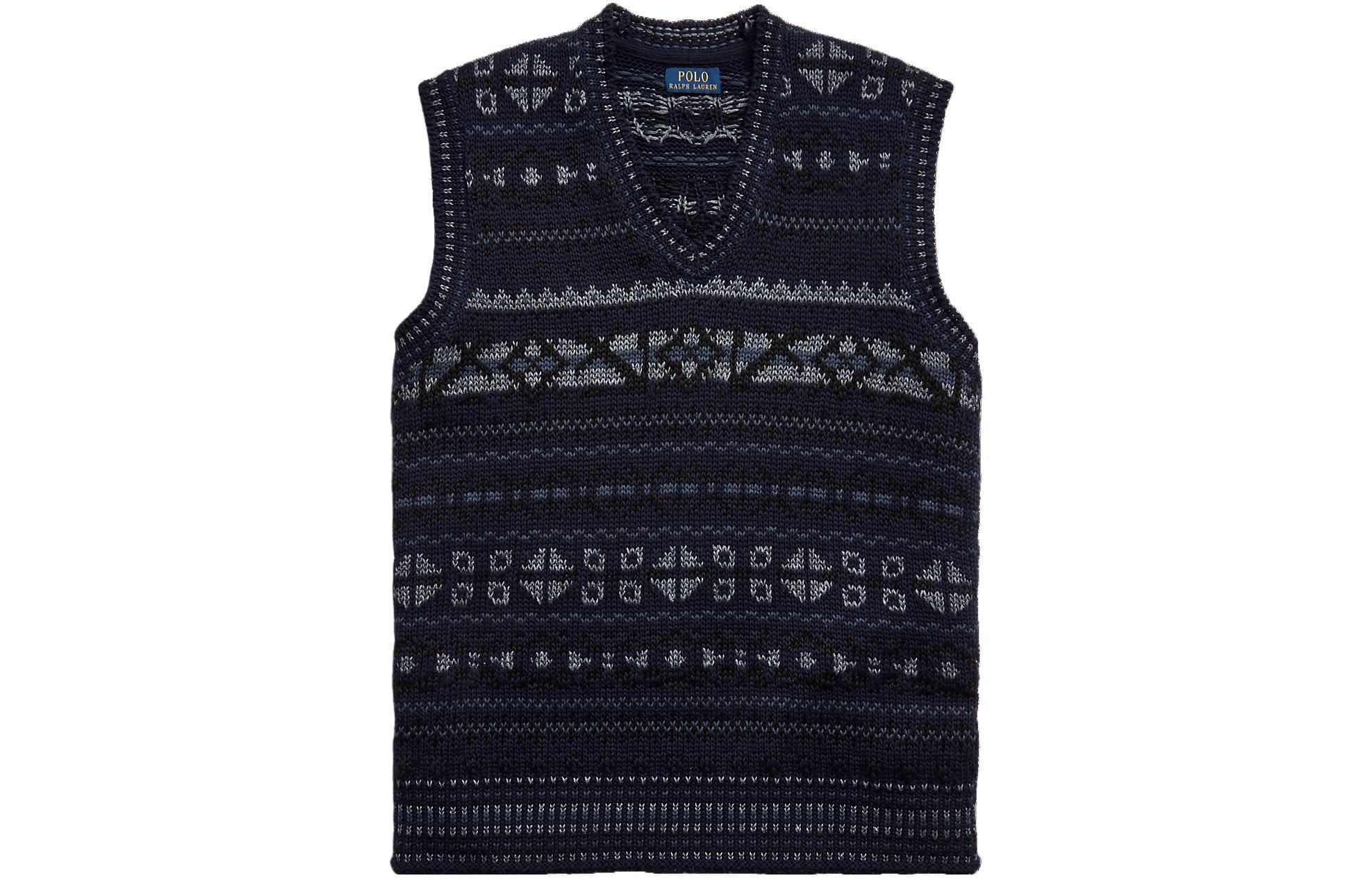 Polo Ralph Lauren  Blue V-Neck Sleeveless Sweater with Print. MNPOSWE1CM20077-400 圖 2