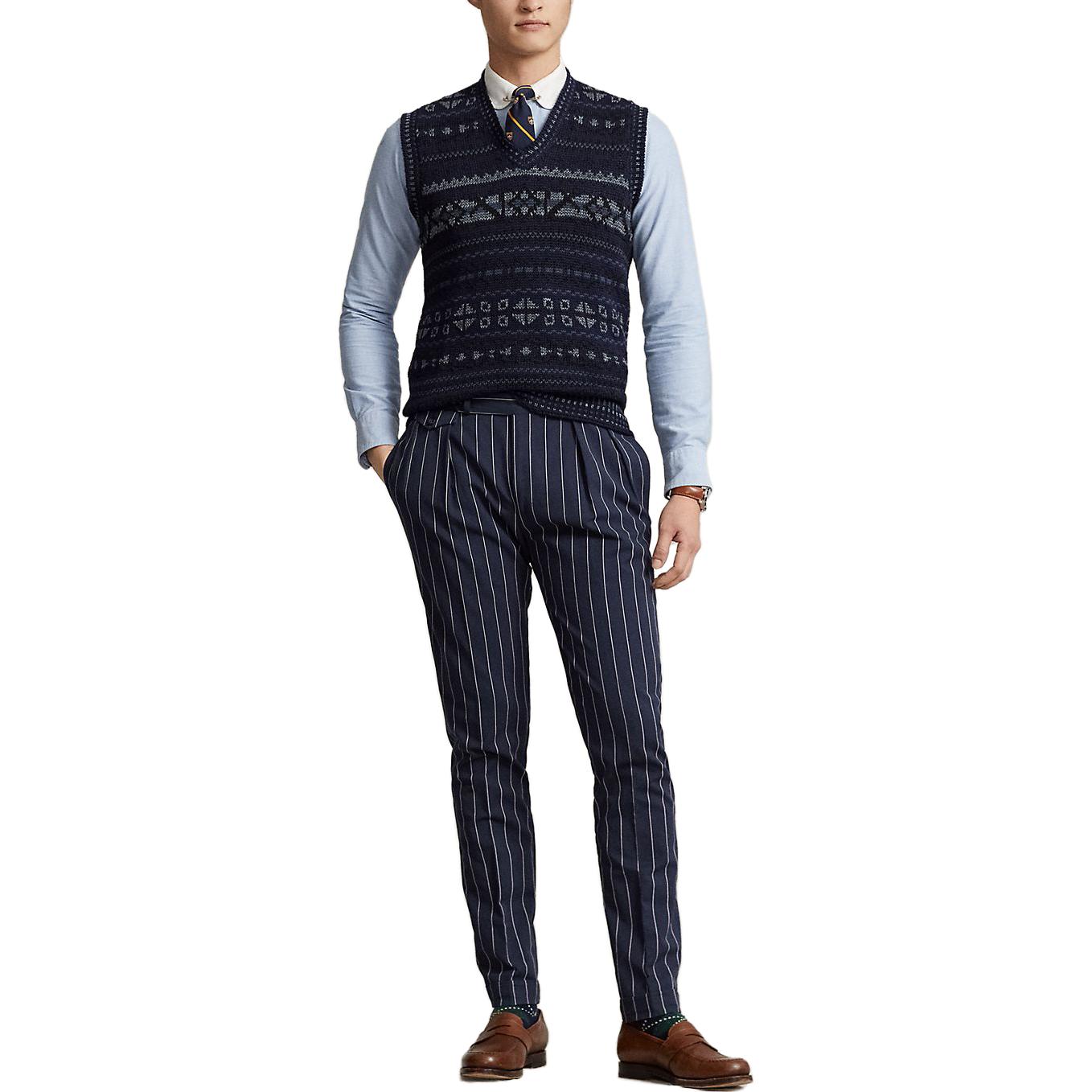 Polo Ralph Lauren  Blue V-Neck Sleeveless Sweater with Print. MNPOSWE1CM20077-400 圖 3