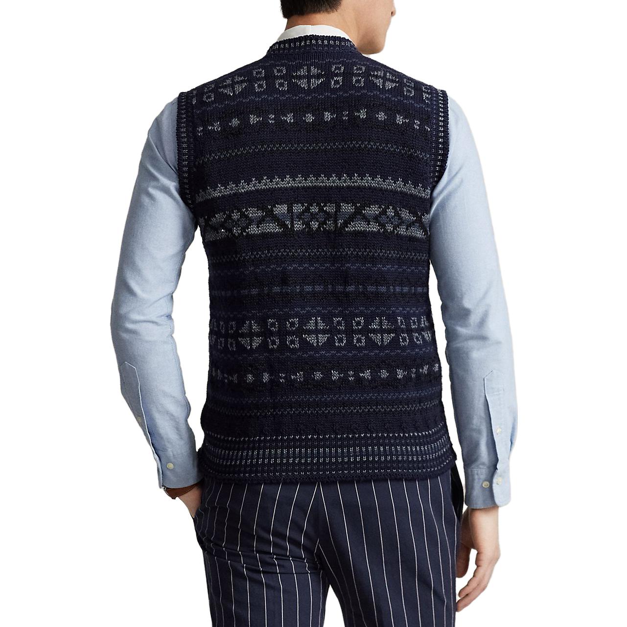 Polo Ralph Lauren  Blue V-Neck Sleeveless Sweater with Print. MNPOSWE1CM20077-400 圖 5